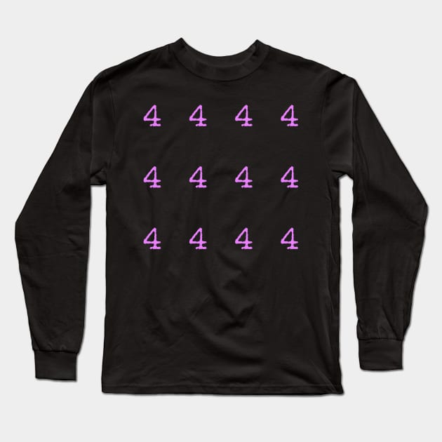 Pink Typewriter Number 4 Long Sleeve T-Shirt by anacarminda